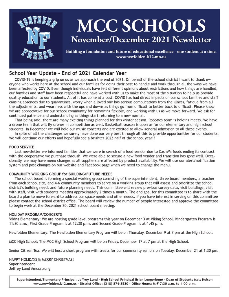 November December Newsletter