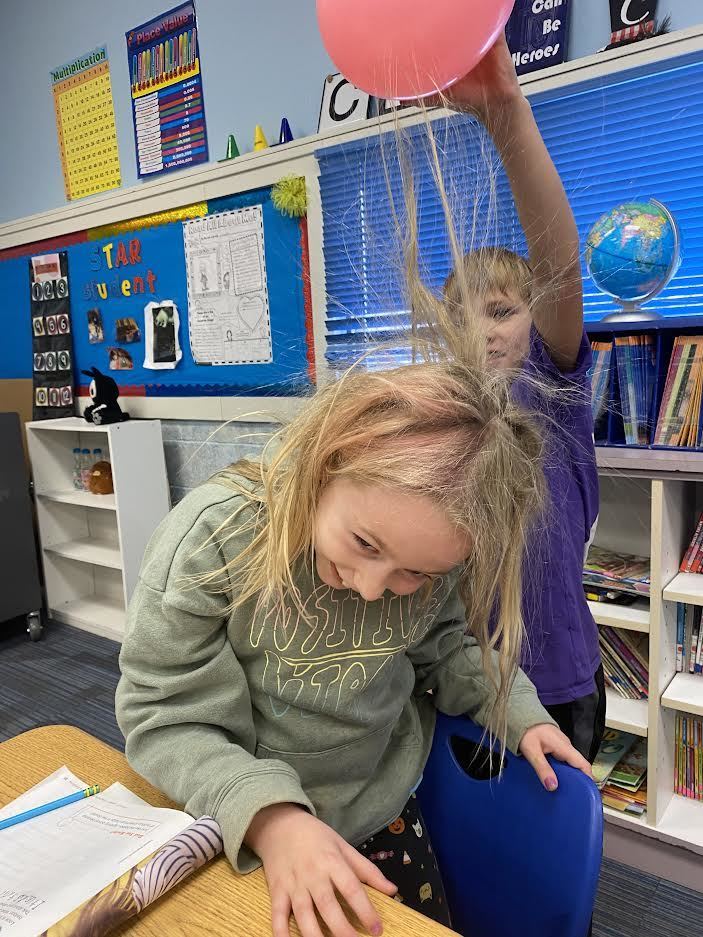 Mr. Campbell's 3rd grade class is learning about Static Electricity