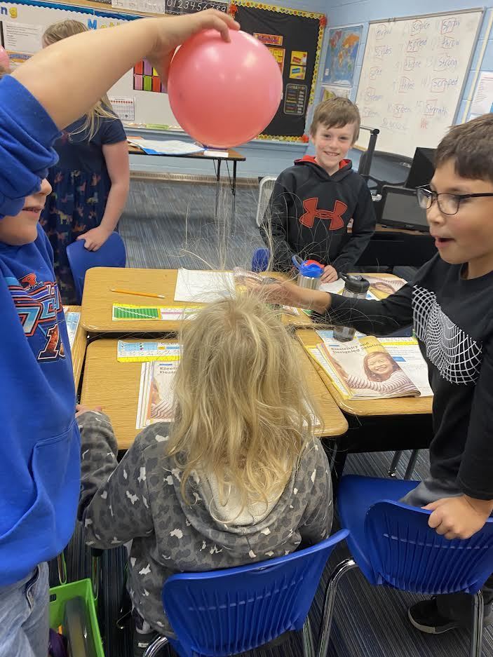 Mr. Campbell's 3rd grade class is learning about Static Electricity
